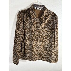 Briggs Petite PM Retro Brown Black Leopard Print Stretch Women’s Jacket, Blazer
